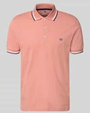 Christian Berg Men Regular Fit Poloshirt Met Contrasterende Strepen - Roze