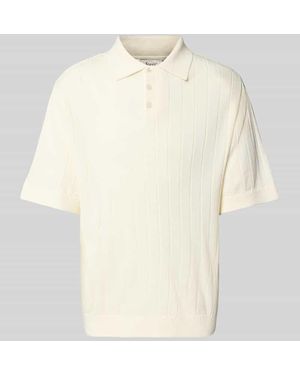 Forét Poloshirt mit gerippten Abschlüssen Modell 'ASTERN' - Natur