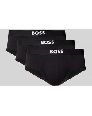 BOSS Slip mit elastischem Label-Bund im 3er-Pack - Schwarz