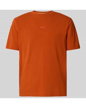 BOSS Relaxed Fit T-Shirt aus Baumwoll-Mix Modell 'TCHUP' - Orange