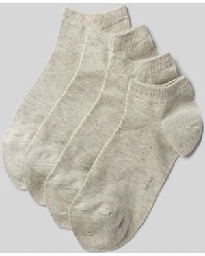 Esprit Sneakersocken mit gerippten Bündchen Modell 'Solid' im 4er-Pack - Natur