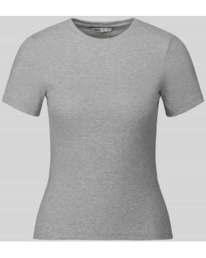 ONLY Slim Fit T-Shirt aus Baumwoll-Mix Modell 'RILEY' - Grau