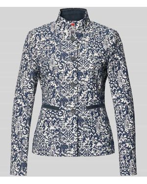White Label Slim Fit Blazer im Allover-Look mit Stehkragen - Blau