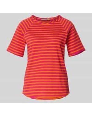 Smith & Soul T-Shirt Met Ronde Hals En Rolzoom - Rood
