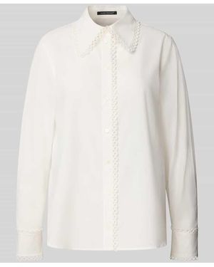 Luisa Cerano Regular Fit Bluse mit Häkelspitze - Weiß