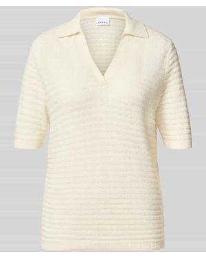 Comma, Regular Fit Poloshirt aus Baumwoll-Mix - Natur