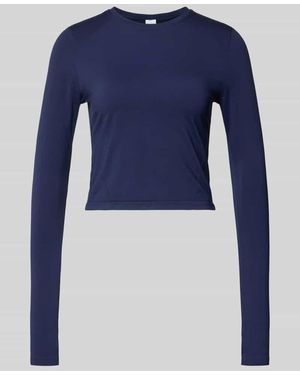 Fabletics Cropped Longsleeve mit Rundhalsausschnitt Modell 'Feather' - Blau