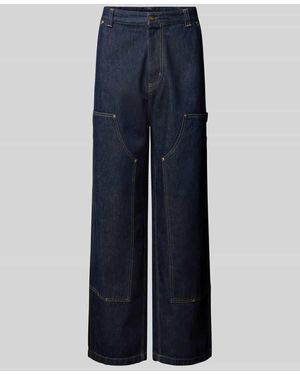 Carhartt Wide Leg Jeans mit Ziernähten Modell 'NASH' - Blau