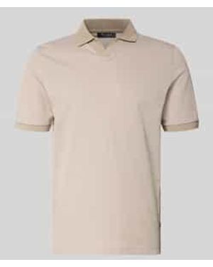 Maerz Regular Fit Poloshirt Van Katoen Met V-Hals - Naturel
