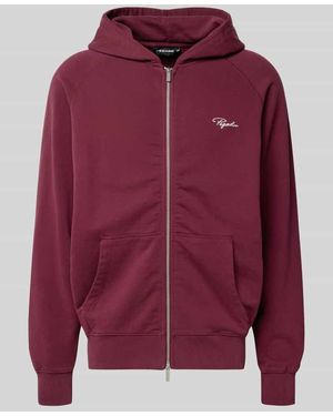 PEGADOR Sweatjacke mit Logo-Stitching Modell 'Terry' - Rot