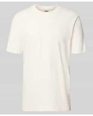 DRYKORN T-shirt Met Geribde Ronde Hals - Naturel