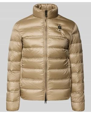 Blauer Usa Daunenjacke mit Zweiwege-Reißverschluss Modell 'BELMONT' - Natur