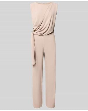 Rinascimento Regular Fit Jumpsuit mit Zierbesatz - Natur