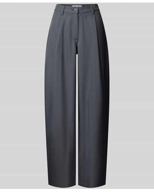 Samsøe & Samsøe Wide Fit Stoffhose mit Bundfalten Modell 'Harper' - Blau