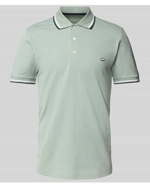 Christian Berg Men Poloshirt mit Label-Stitching - Grün