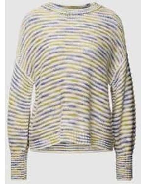 Fransa Oversized Gebreide Pullover Met Linnen, Model 'Lea' - Grijs