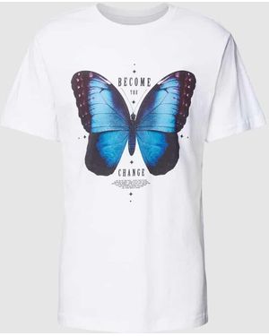 Mister Tee T-Shirt mit Motiv-Print Modell 'Become the Change' - Blau