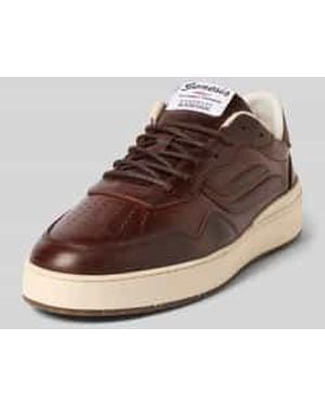 Genesis Sneakers Van Echt Leer, Model 'Porto' - Bruin