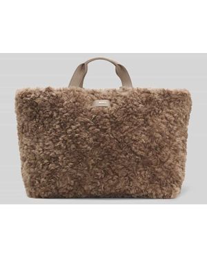 BOSS Shopper in Teddyfell-Optik mit Woll-Anteil - Braun