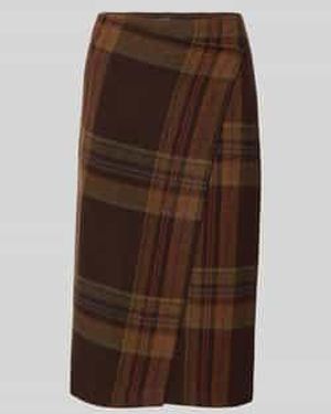 Polo Ralph Lauren Knielange Rok Van Lanawolmix - Bruin