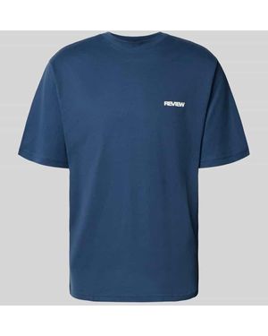 Review T-Shirt mit Logo und Rundhalsausschnitt - Blau