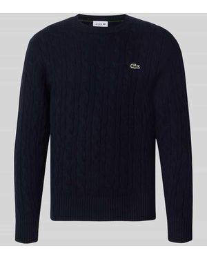 Lacoste Regular Fit Pullover aus reiner Wolle - Blau