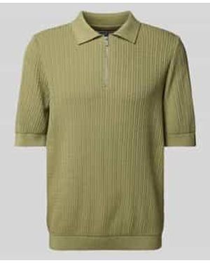 JAKE*S STUDIO MEN Regular Fit Poloshirt Met Kabelpatroon - Groen