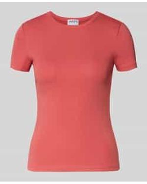 Jake*s T-Shirt Met Fijnrib En Ronde Hals - Roze