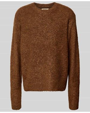Woodbird Strickpullover mit Rundhalsausschnitt Modell 'Kurt' - Braun