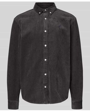Carhartt Regular Fit Freizeithemd in Cord-Optik Modell 'Madison' - Schwarz