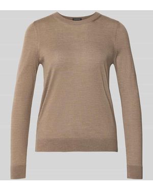 BOSS Regular Fit Pullover aus reiner Schurwolle Modell 'Ferpina' - Natur