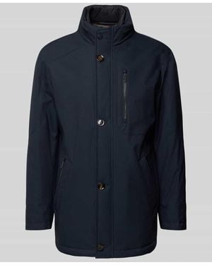 Bugatti Jacke mit Stehkragen und Reißverschlusstaschen - Blau