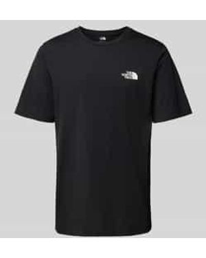 The North Face T-shirt Met Labelprint - Zwart