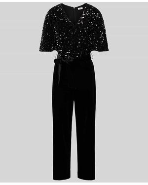 S.oliver Regular Fit Jumpsuit Mit Paillettenbesatz - Schwarz