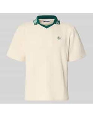 Review Regular Fit Poloshirt Met Gestikt Logo Model 'Fancy' - Naturel