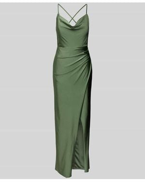 VM VERA MONT Abendkleid mit Wasserfall-Ausschnitt - Grün