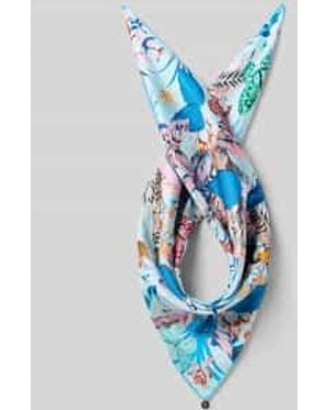Codello Zijden Sjaal Met All-Over Motief - Blauw