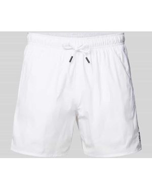 BOSS Loose Fit Badehose mit elastischem Bund Modell 'ICONIC' - Weiß