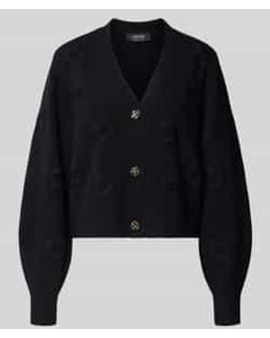 Marc Cain Loose Fit Gebreid Jack Met Kasjmier - Zwart