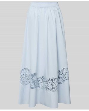 Mos Mosh Midirock mit Lochstickerei Modell 'Redu' - Blau