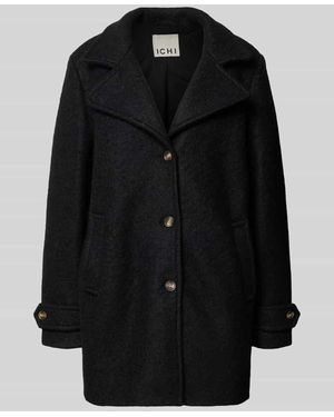 Ichi Relaxed Fit Mantel aus Woll-Mix Modell 'Tipa' - Schwarz