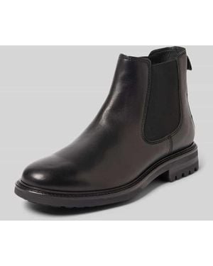 Marc O' Polo Chelsea Boots aus Rindsleder mit elastischem Einsatz Modell 'RONY' - Schwarz