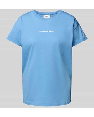 Colourful Rebel Boxy Fit T-Shirt mit Rundhalsausschnitt - Blau