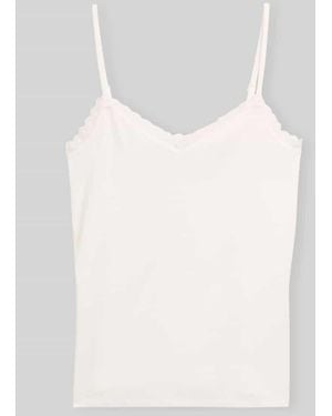 Tom Tailor Slim Fit Top aus Baumwoll-Mix - Weiß