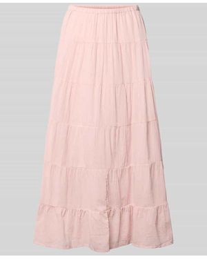 ONLY Regular Fit Volant Midi-Rock aus reiner Baumwolle Modell 'KELLY' - Pink