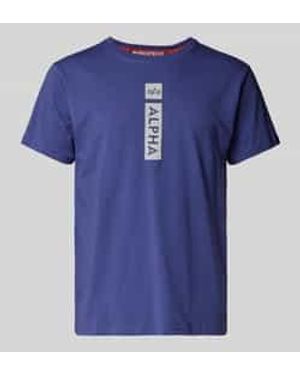 Alpha Industries T-shirt Met Labelprint - Blauw