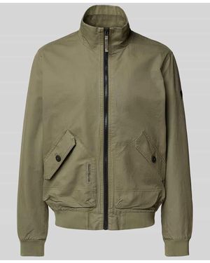 S.oliver Regular Fit Blouson mit Kontrast-Details - Grün