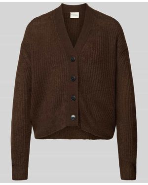 Closed Strickjacke aus Alpaka-Mix mit V-Ausschnitt - Braun