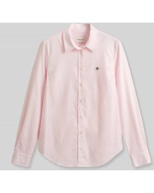 GANT Slim Fit Hemdbluse mit Logo-Stitching - Pink