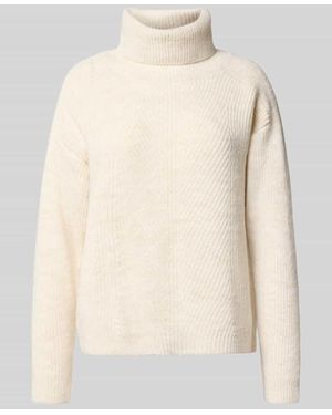 MORE&MORE Strickpullover mit Rollkragen - Natur